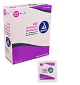 BZK Antiseptic Towelettes 5"x7" - 100/box single