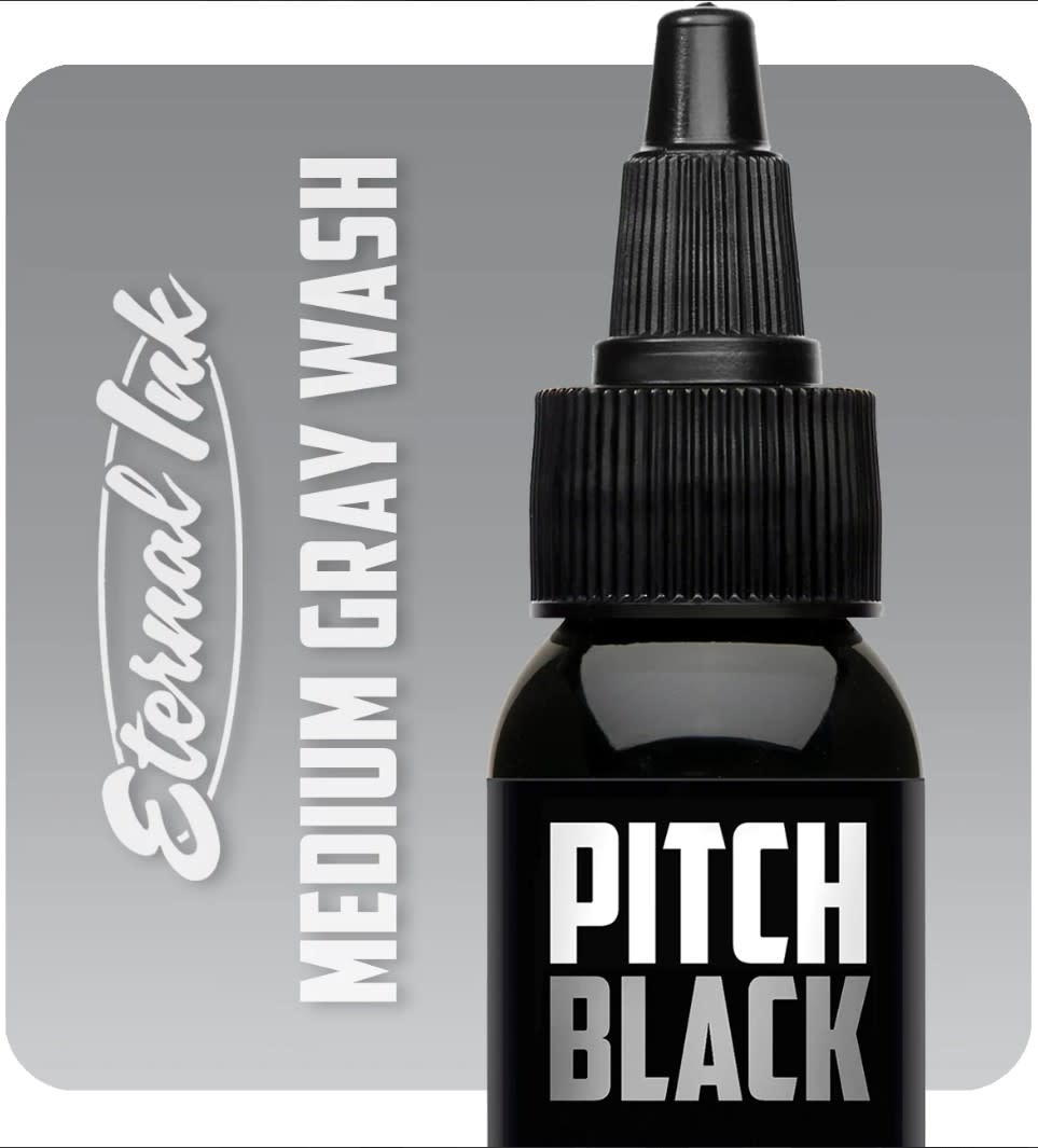 Eternal Pitch Black Medium Gray Wash - Darkside Tattoo Supply Inc