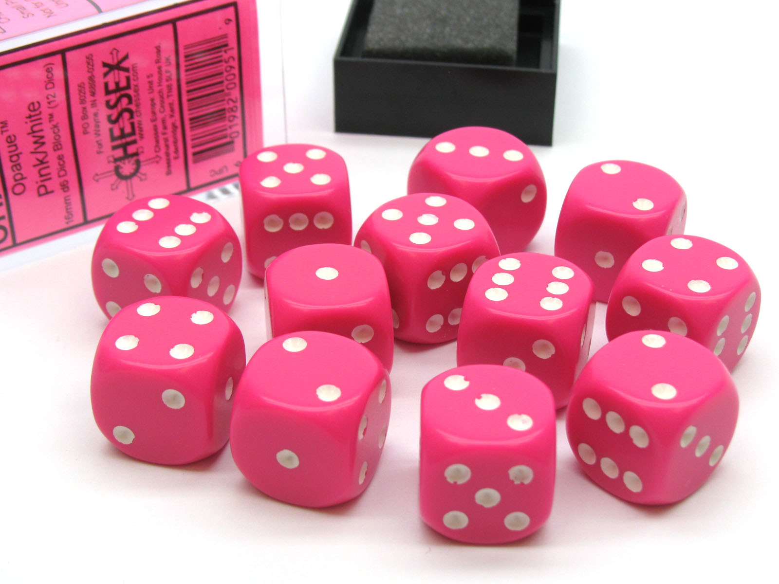 Chessex: Opaque Pink With White Sets