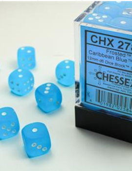 Frosted Caribbean Blue/White  12mm D6 - Chessex
