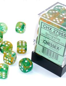 Nebula Luminary Spring/White 12mm D6 - Chessex