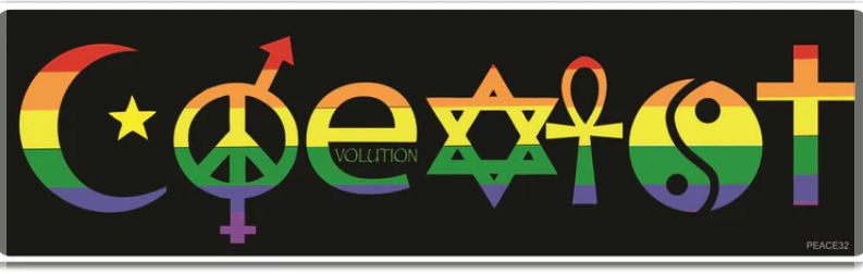 Coexist - rainbow on black 3x10 Bumper Sticker/Magnet