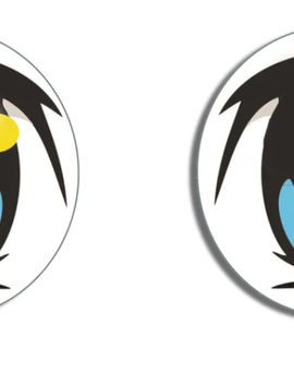 Blue Anime eyes 3.75" Bumper Stickers