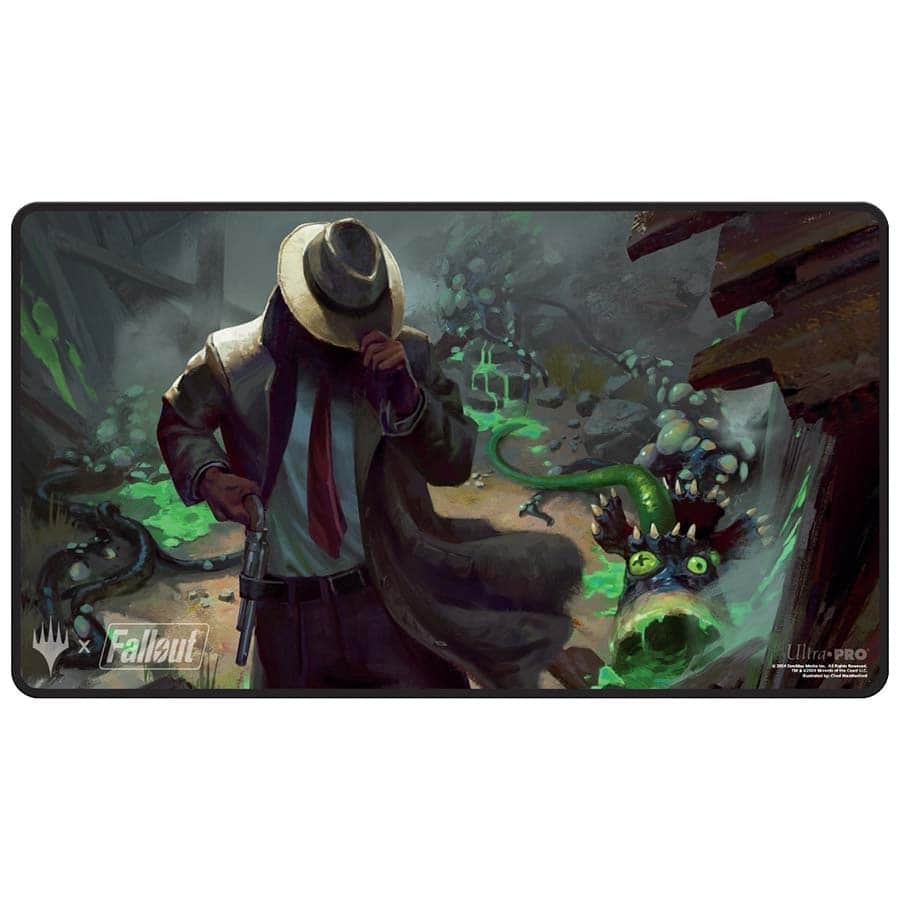 Mysterious Stranger Black Stitched Playmat - Fallout