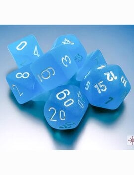 Blue w/ White: Frosted Caribbean - 7ct Mini Dice Set