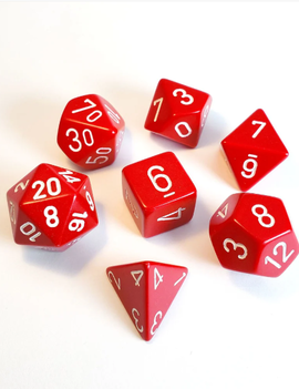 Red w/ White: Opaque 7CT RPG Set - Chessex