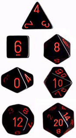 Black w/ Red: Opaque 7CT RPG Set - Chessex