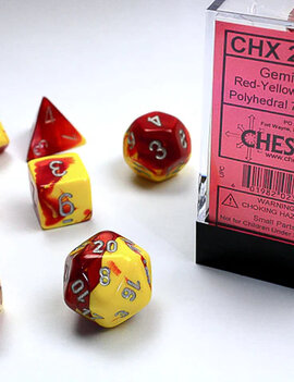 Red-Yellow w/ Silver: Gemini 7CT RPG Set - Chessex