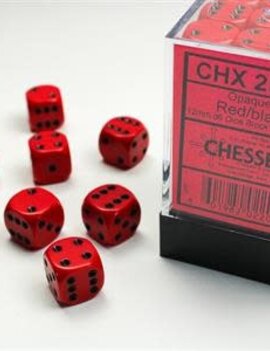 Red w/ Black: Opaque 12mm D6 Chessex
