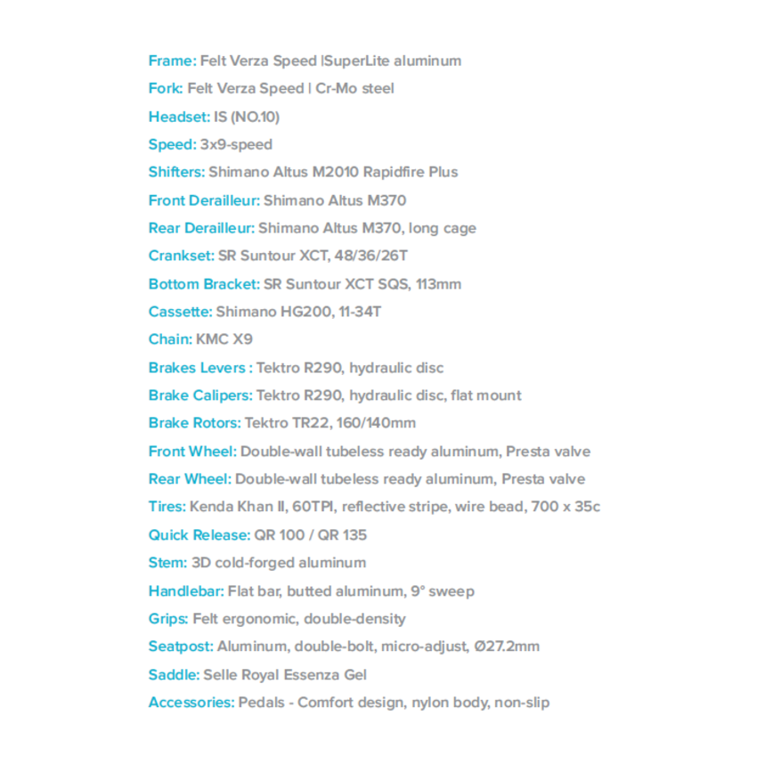 FELT 2023 FELT Verza Speed 40 FELT 2023 FELT Verza Speed 40