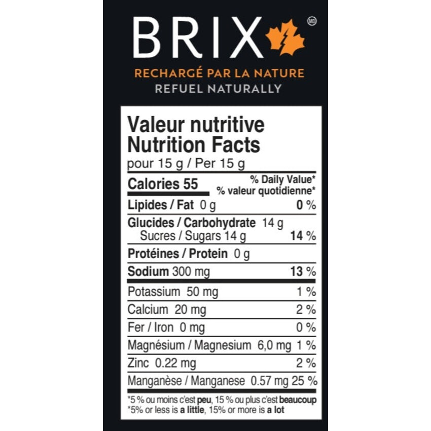 BRIX BRIX Boisson Electrolytes Érable 15g BRIX BRIX Boisson Electrolytes Érable 15g