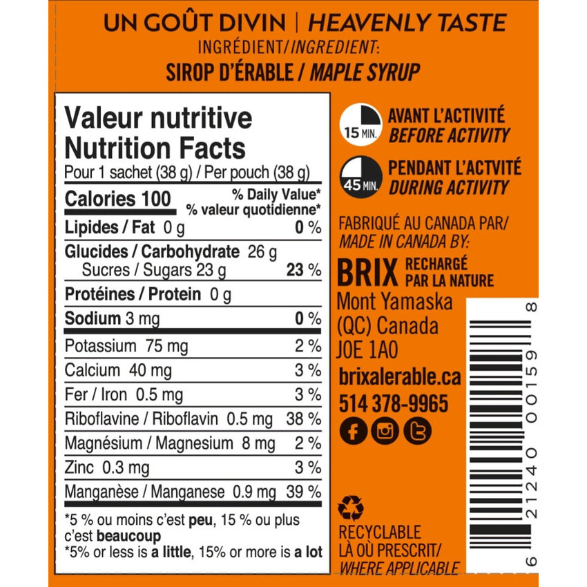 BRIX BRIX Gel Érable 38g BRIX BRIX Gel Érable 38g