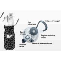 VELEC Bouteille d'eau isotherme avec bruine 590ml