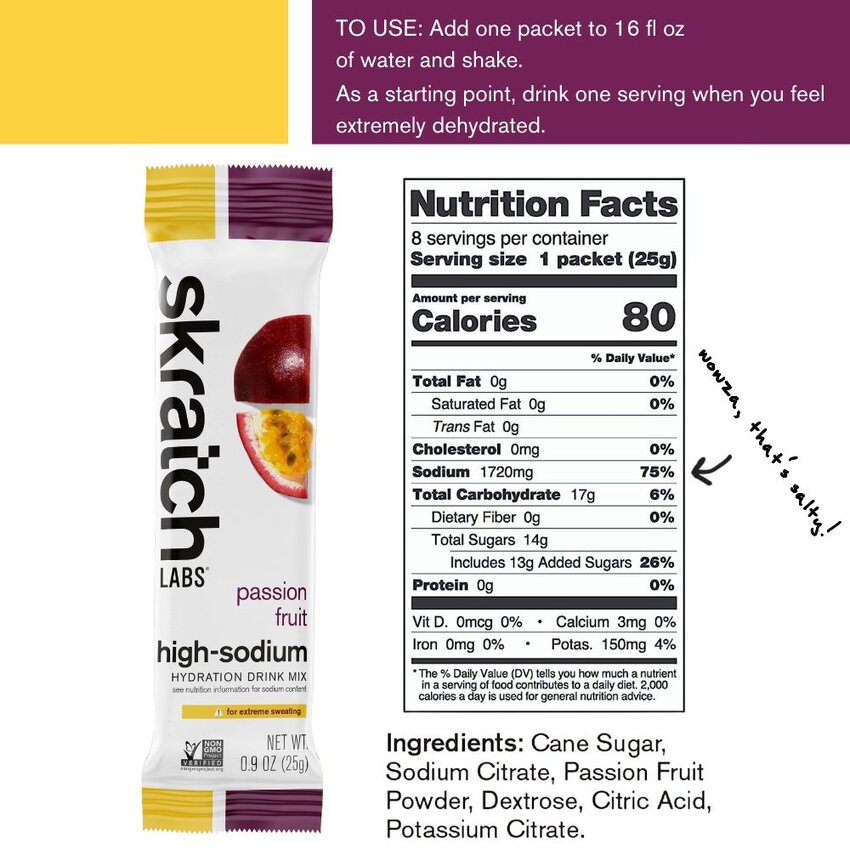 SKRATCH LABS SKRATCH Poudre Hydratation High-Sodium Sport 25g SKRATCH LABS SKRATCH Poudre Hydratation High-Sodium Sport 25g