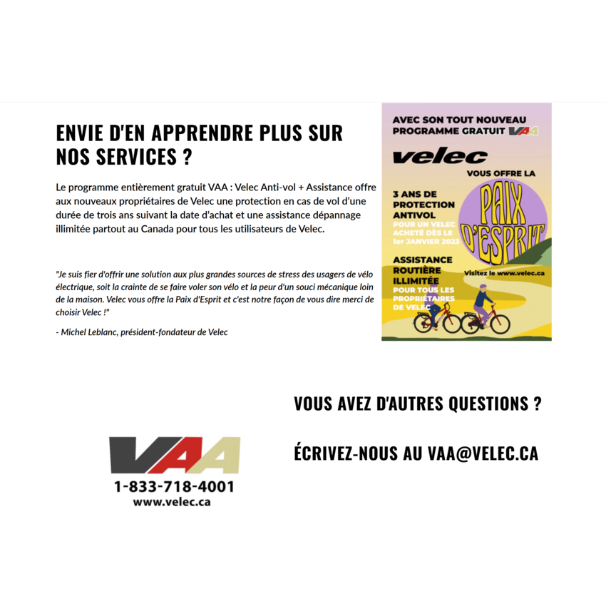 VELEC 2025 VELEC R48 14ah Moteur 500W