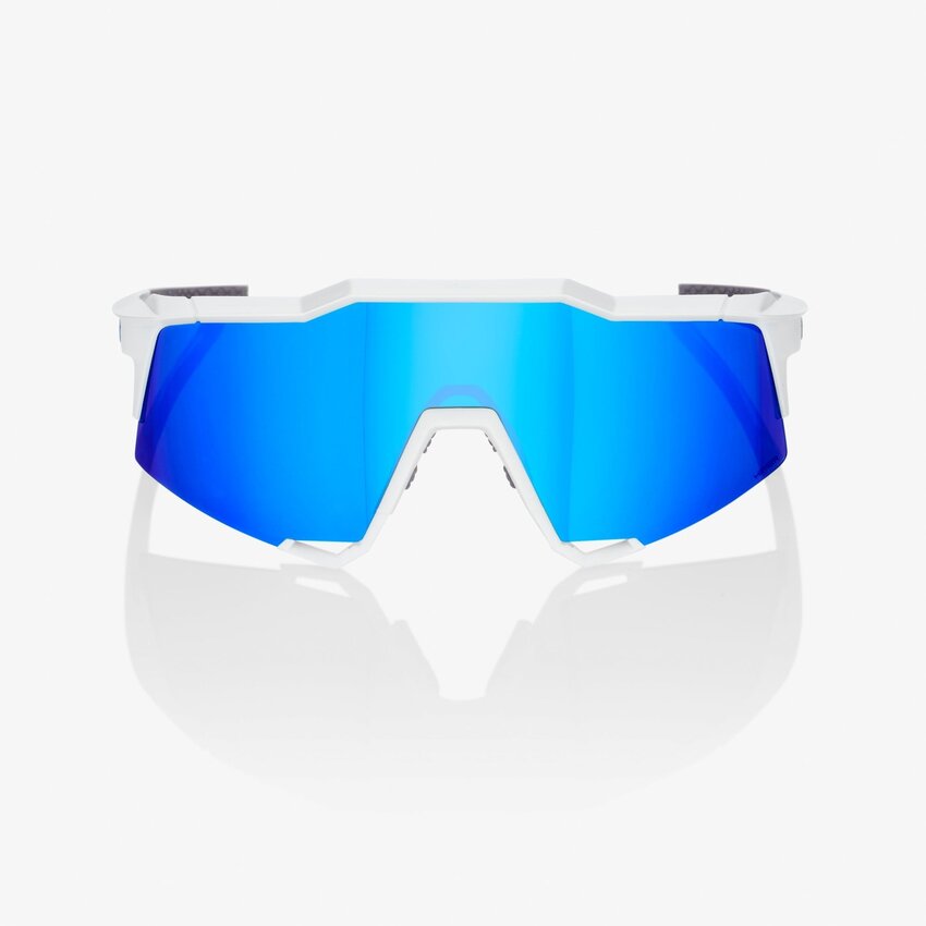 100% 100% Lunettes SPEEDCRAFT Matte White - HiPER Blue Multilayer Mirror Lens