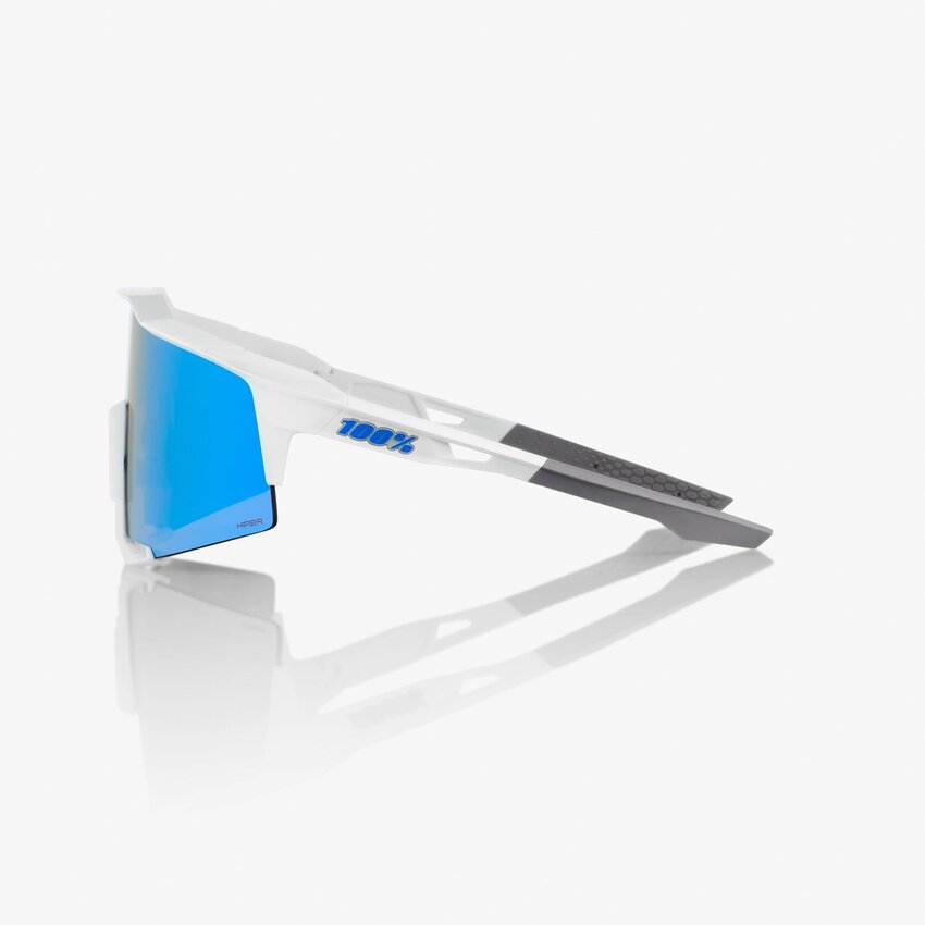 100% 100% Lunettes SPEEDCRAFT Matte White - HiPER Blue Multilayer Mirror Lens