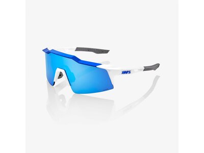 100% Lunettes Speedcraft SL - Matte White/Metallic Blue - HiPER Blue Multilayer Mirror Lens 100% Lunettes Speedcraft SL - Matte White/Metallic Blue - HiPER Blue Multilayer Mirror Lens