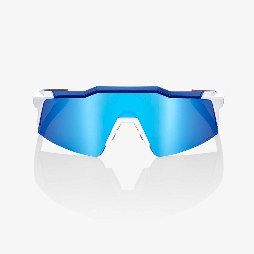 100% 100% Lunettes Speedcraft SL - Matte White/Metallic Blue - HiPER Blue Multilayer Mirror Lens