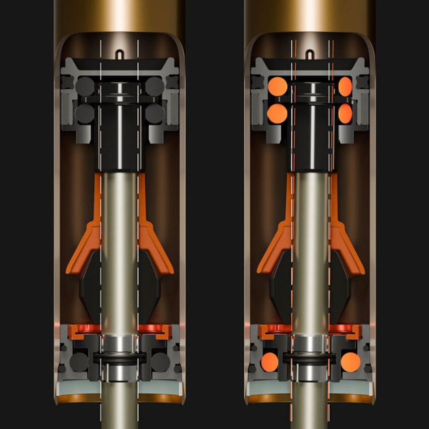 FOX FOX Fourche Factory Podium Inverted 29" 170mm 20TA x 110 mm, 44mm Offset, GRIP X2, 58HT Crown, Black/Podium Gold