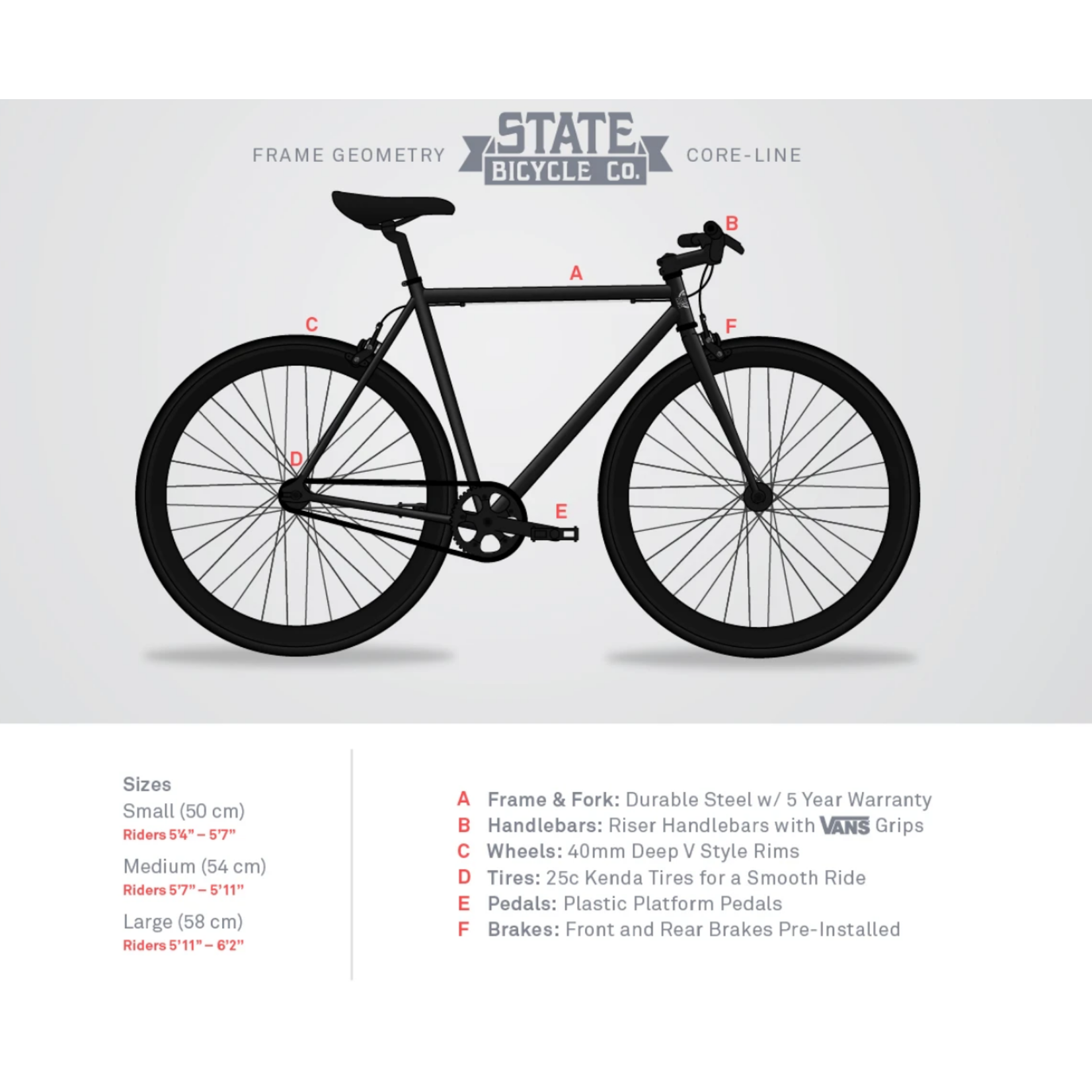 vélo fixie singlespeed state bicycle core line rigby