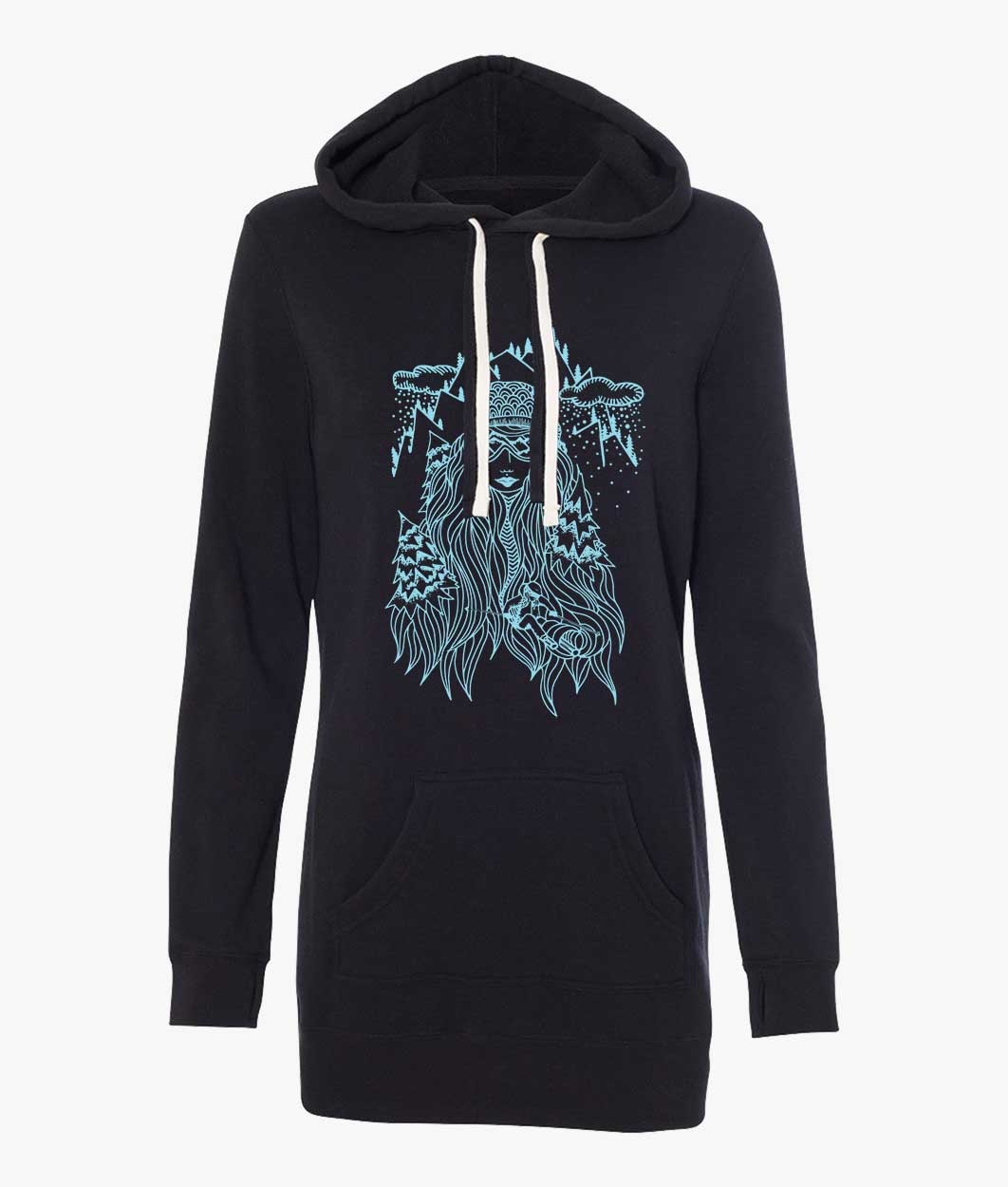 Ski Girl Hooded Sweatshirt Dress 
