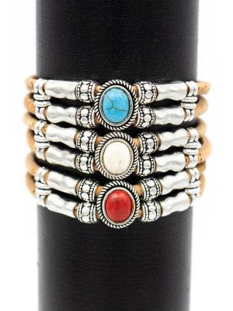 Wooden Element Whispering Pine Turq Bracelet Wooden Element Whispering Pine Turq Bracelet