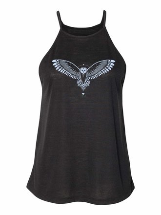 Vela Apparel Vela Owl High Neck Flowy Tank Vela Apparel Vela Owl High Neck Flowy Tank