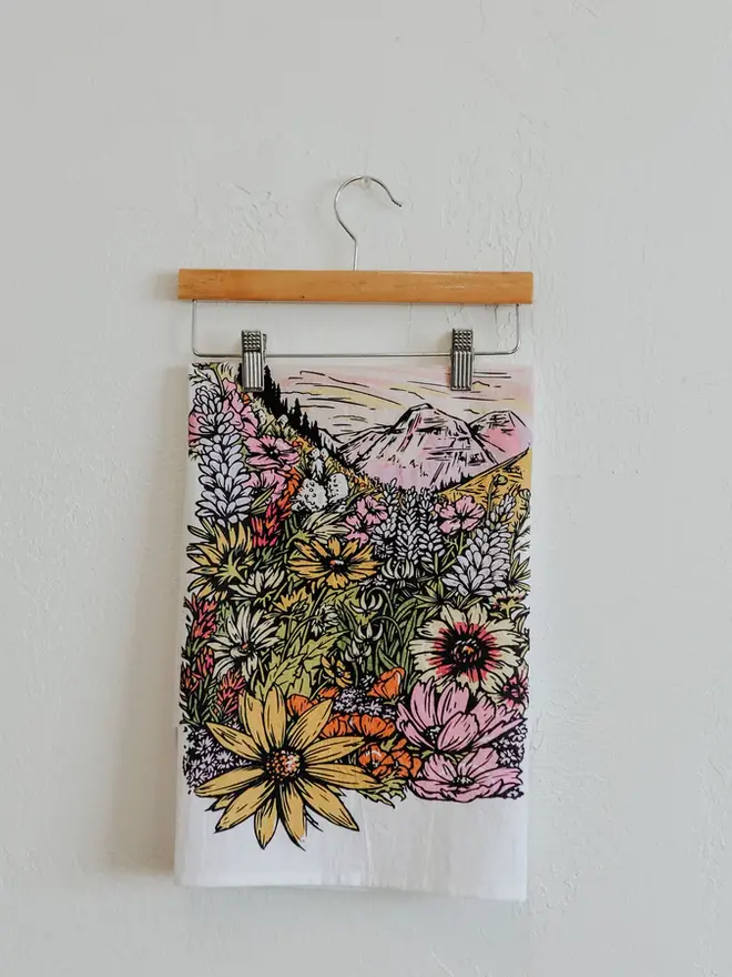 Montana Flowers Kitchen Towel