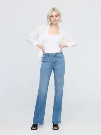 Duer No Sweat High Rise Denim Wide Leg