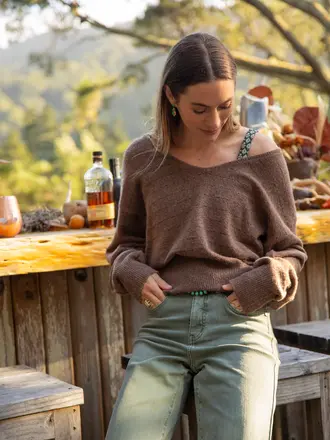 Carve Designs Ruth Reverse Fuzzy Sweater