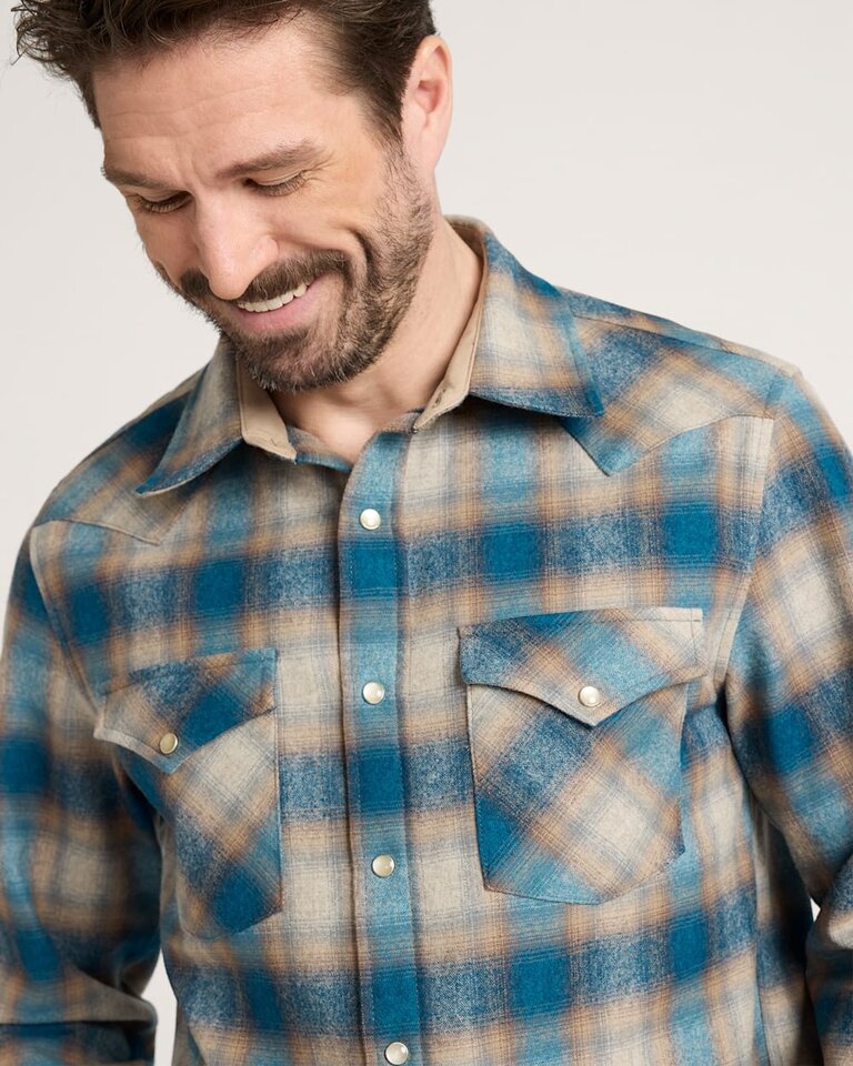 Pendleton MEN'S PLAID SNAP-FRONT WESTERN CANYON SHIRT