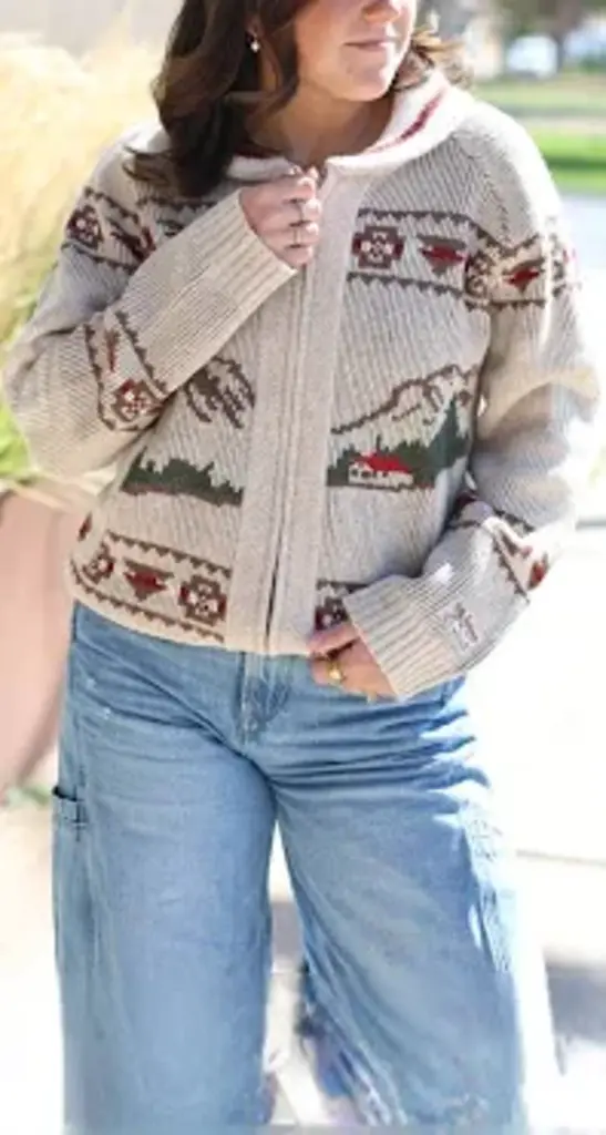 Pendleton Alpine Lambswool Zip Cardigan