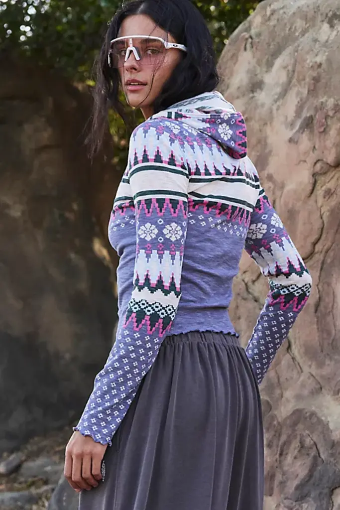 Free People Movement Printed Breathe Easy L/S