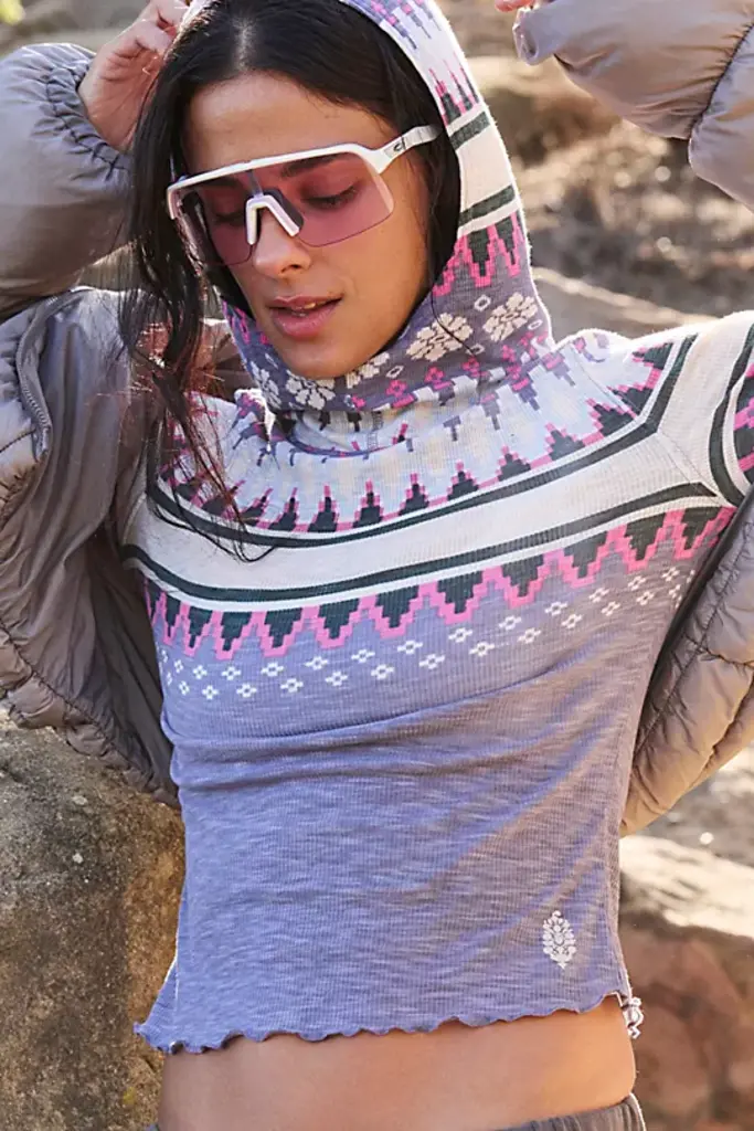 Free People Movement Printed Breathe Wasy L/S