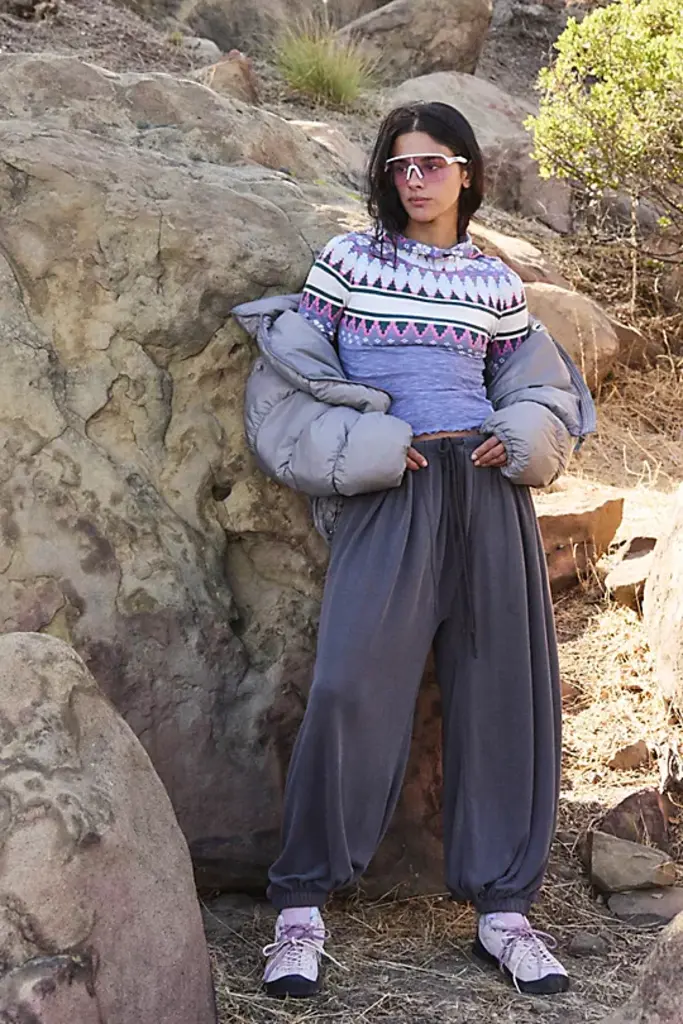 Free People Movement Printed Breathe Easy L/S