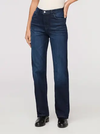 Duer Tech Fleece Denim High Rise Straight Pant- Women's