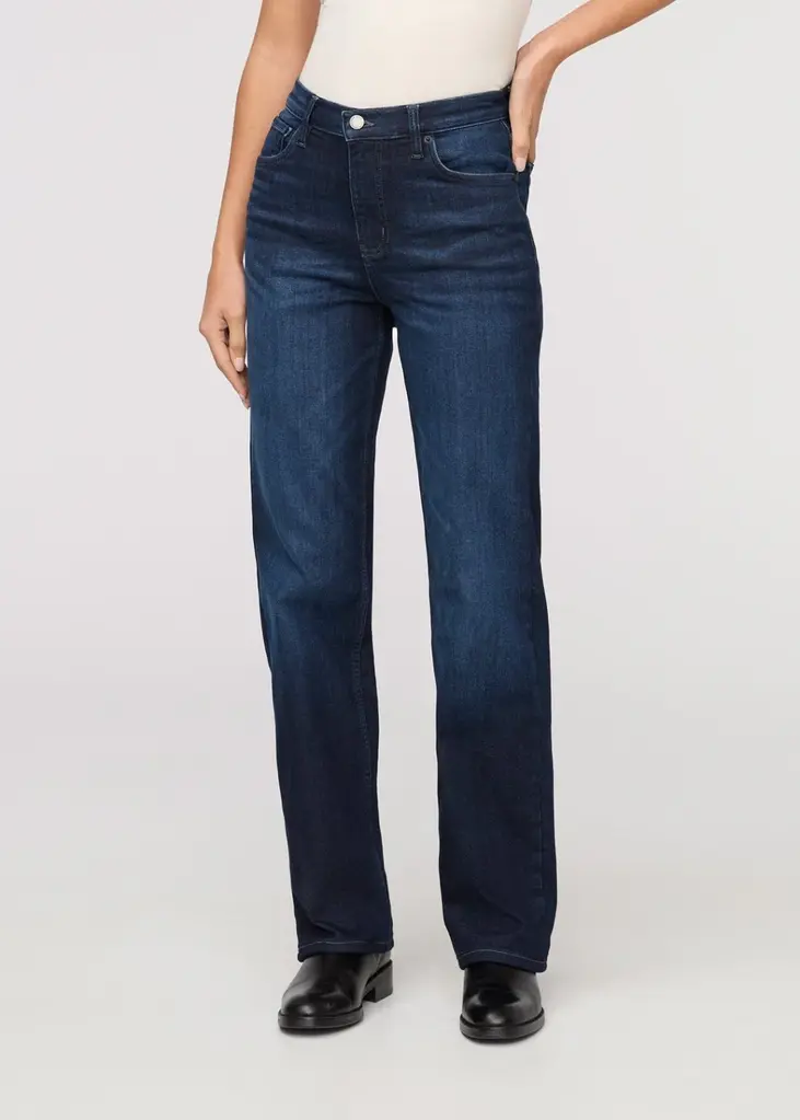 Duer Tech Fleece Denim High Rise Straight Pant- Women's