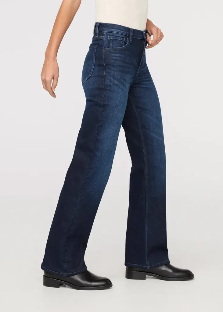 Duer Tech Fleece Denim High Rise Straight Pant- Women's