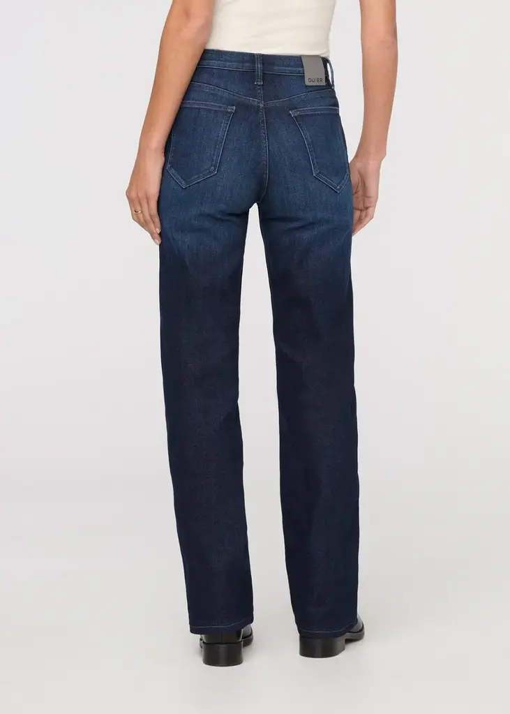 Duer W Tech Fleece Denim High Rise Straight