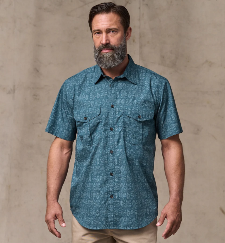Filson Washed Short Sleeve Feather Cloth Shirt