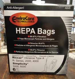 Riccar Riccar "A" Hepa Bags 6pk Simplictiy A845 RAH-6 A845