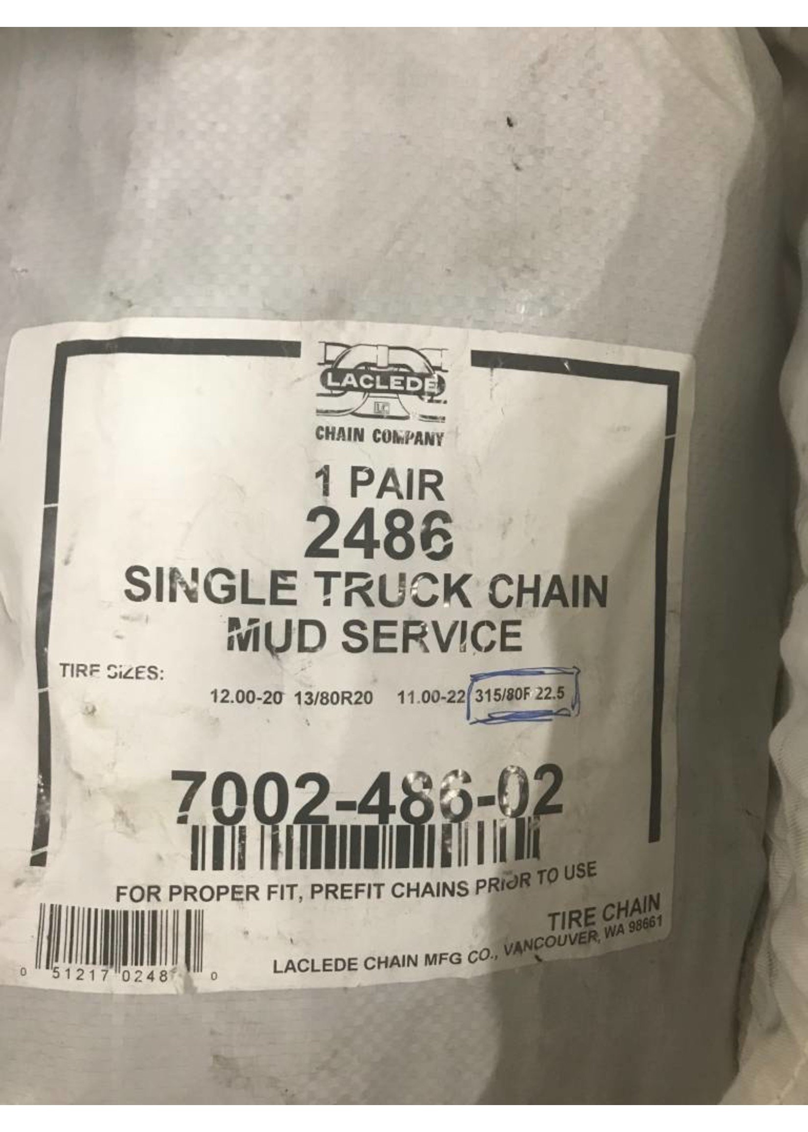 Tire Chains 315 /80R22.5 (Ladder/TDA)