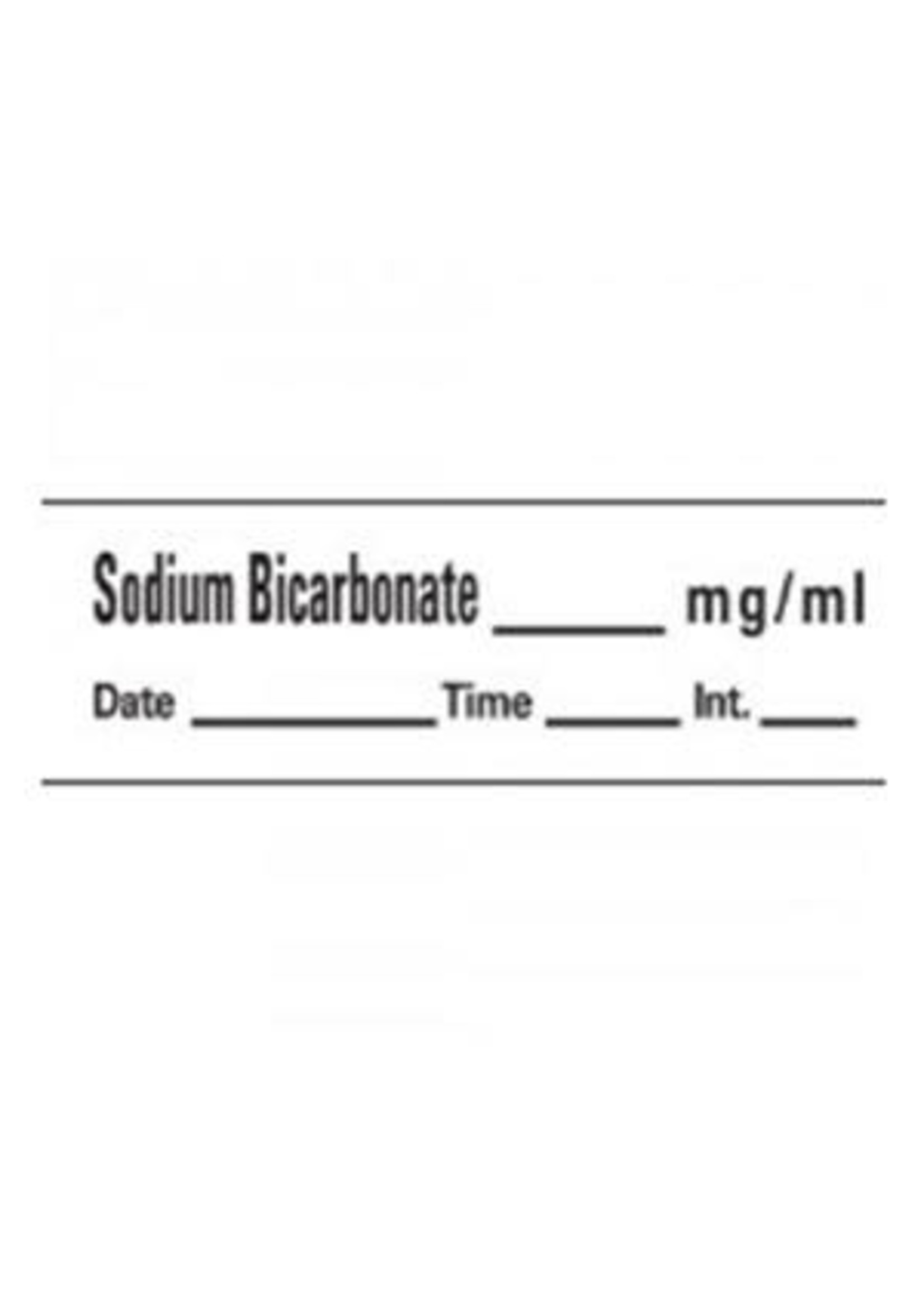 Labels, Sodium Bicarb 1/2x1-1/2'' White 333/Rl