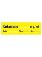 Labels, Ketamine 1/2x1-1/2'' Yellow 333/Rl