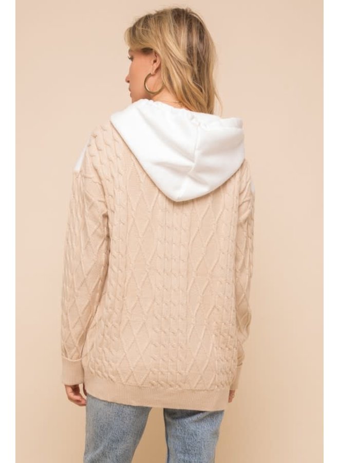 tan fleece hoodie