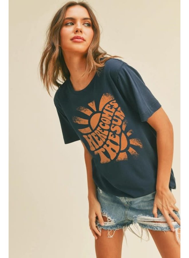 Navy Here Comes The Sun Tee