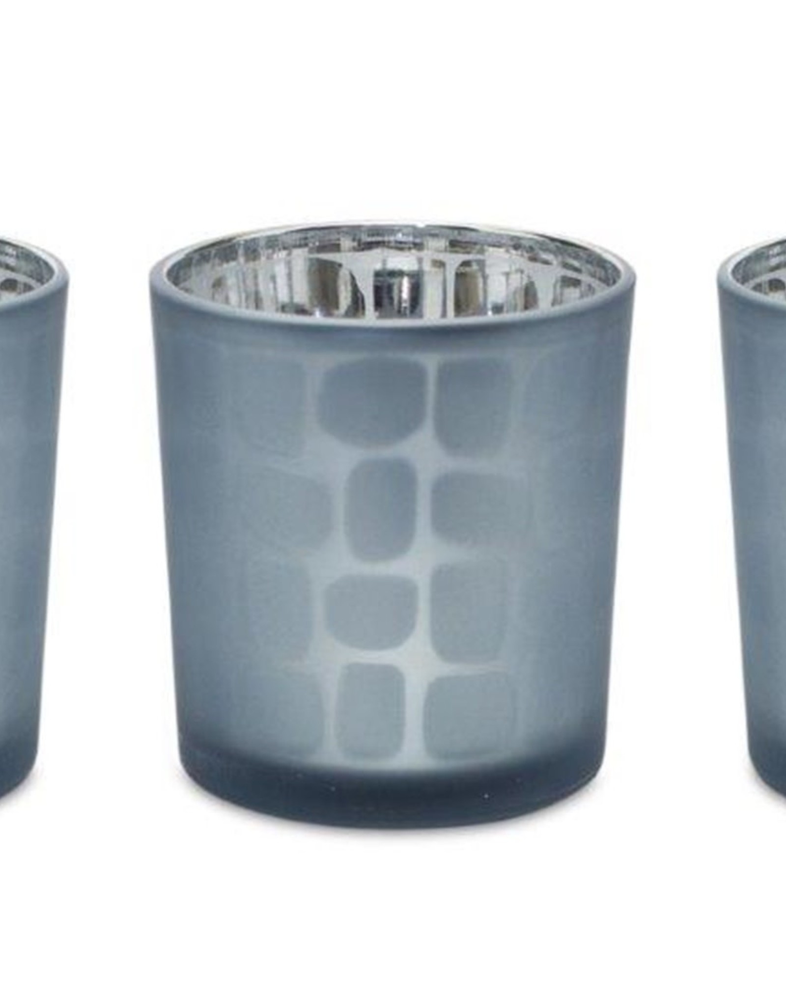 Melrose International Votive Holder Blue Glass