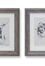 Melrose International Framed Dog Print (2 Asst)