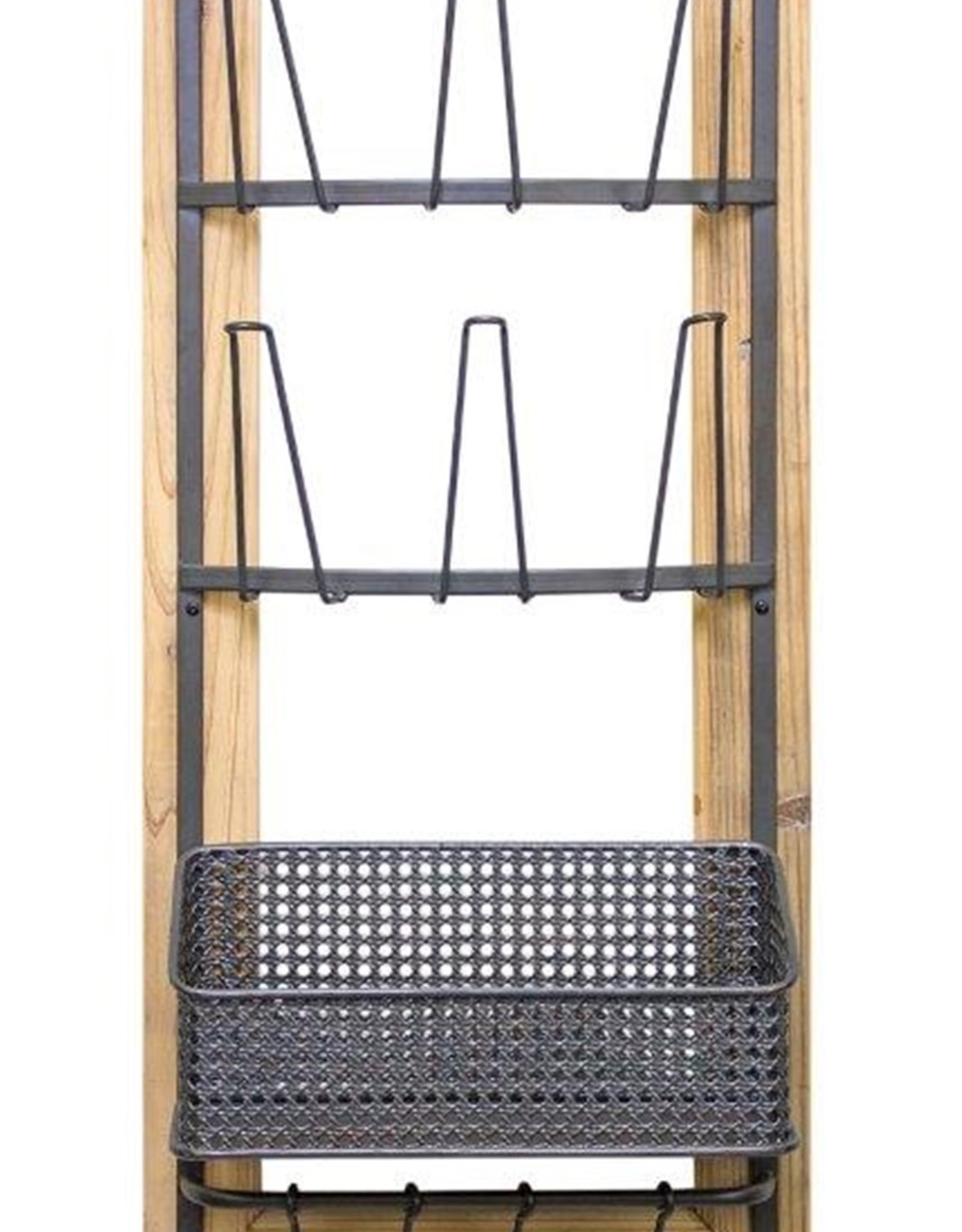 Melrose International Wall Glass Holder with Basket